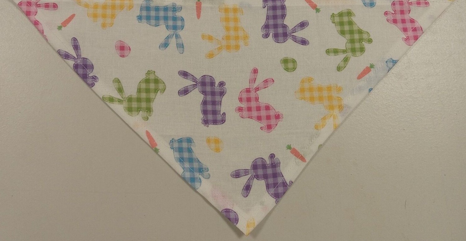 Dog Bandana/Scarf, Tie On, Easter, Bunny, S