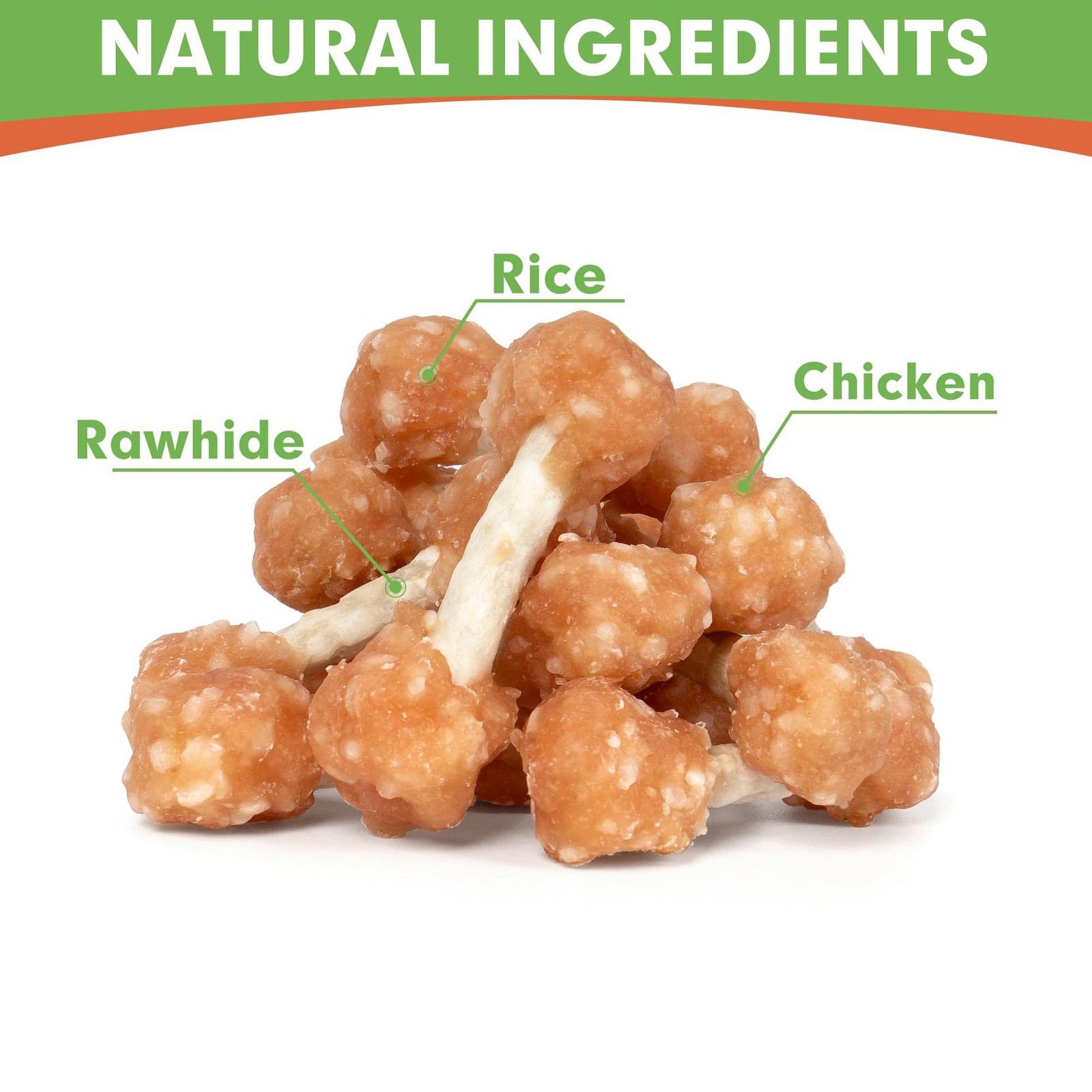 MON2SUN Dog Treats, 9oz Mini Rawhide Chews, Chicken 9 Ounce (Pack of 1)