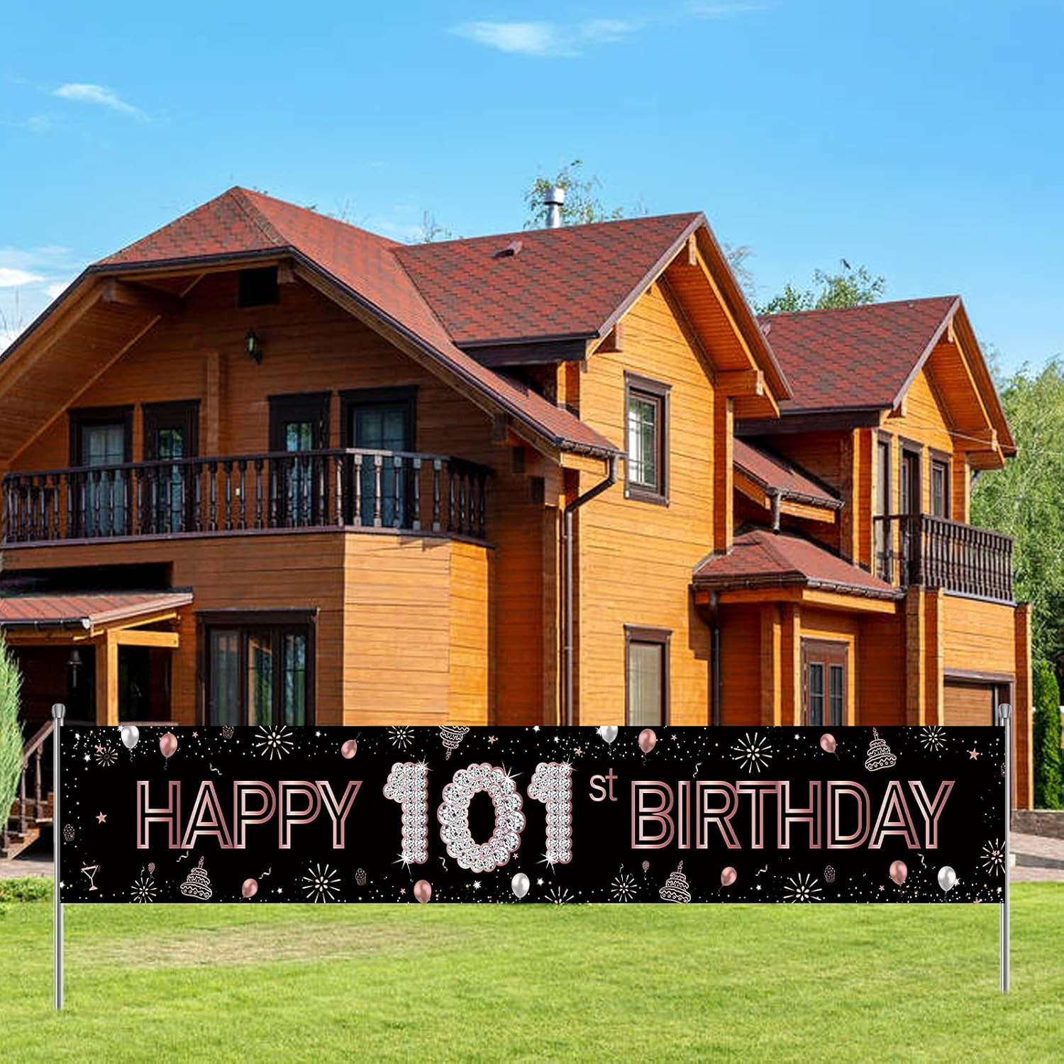 Large Happy 101st Birthday Banner / 101st Birthay Decorations Banner/Number 101s