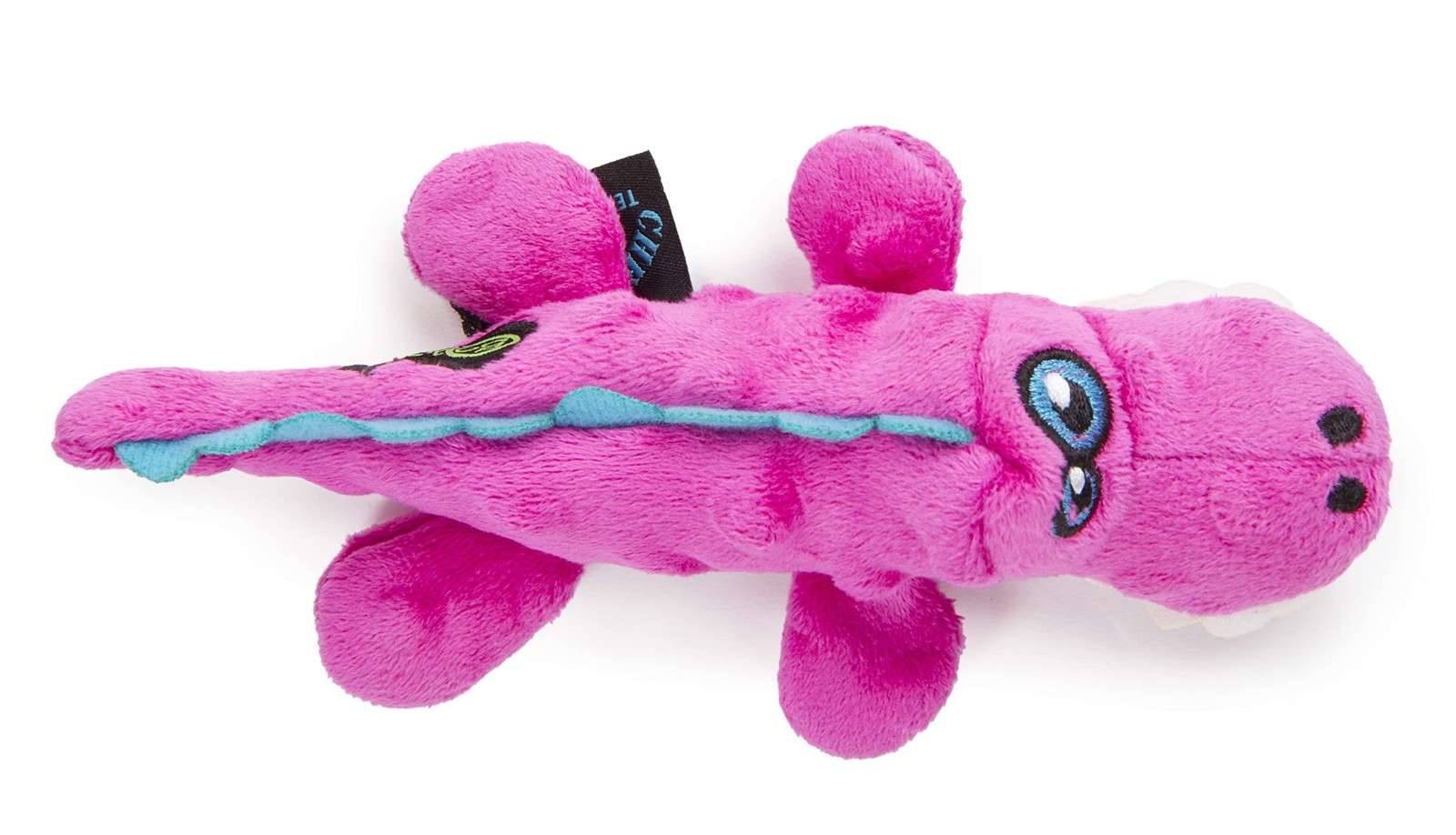 goDog Just For Me Gators Squeaky Plush Dog Toy, Chew Guard Mini, Gator (Pink)