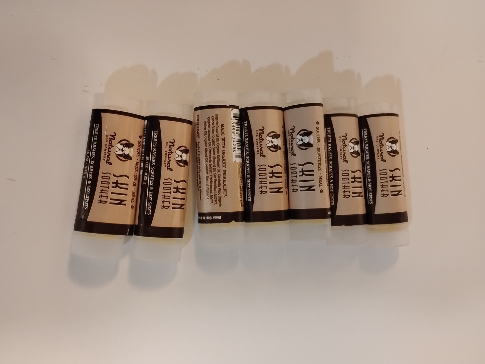 LOT of 7. Natural Dog Company Organic ingredients Skin Soother Healing Balm