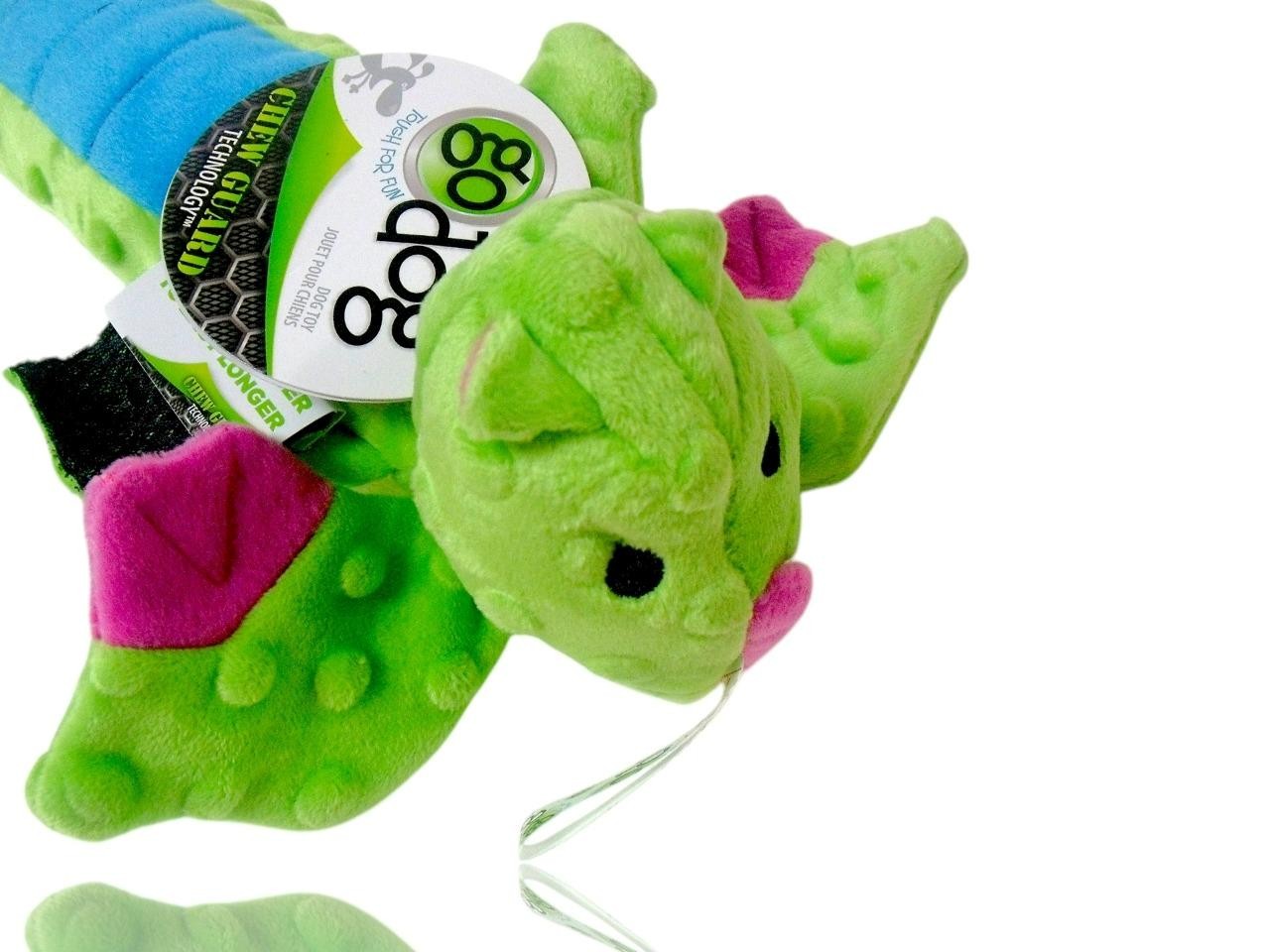 (2-Pack) GoDog Squeaky Dog Toy Large Skinny Dragon Durable w/ Chew Guard 16″ New
