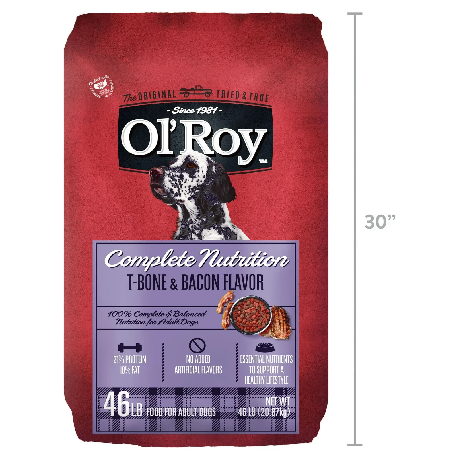 Ol’ Roy Complete Nutrition T-Bone & Bacon Flavor Dry Dog Food, 46 lbs x 2 pack