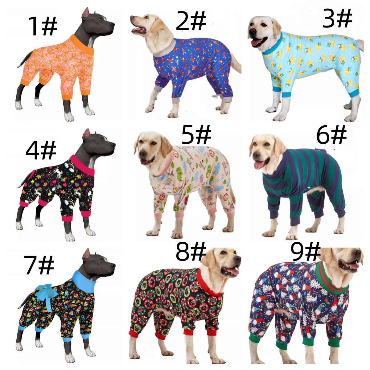 LovinPet 4-Leg Dog Pajamas Jumpsuit Costume Pullover for Medium & Large Dogs