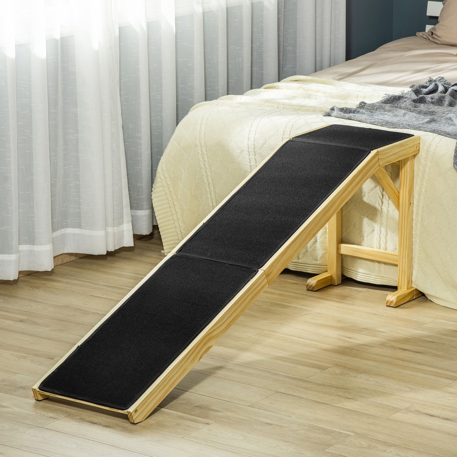 Dog Ramp for High Beds Non-slip Carpet Top Platform for Small Medium Large Pet