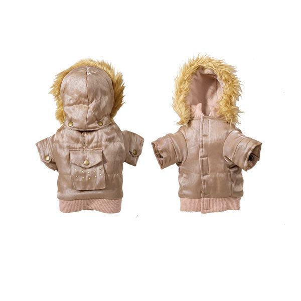 ZACK & ZOEY Dog Clothes Tahoe Hooded Bomber Ski Jacket Gold XXS TEACUP