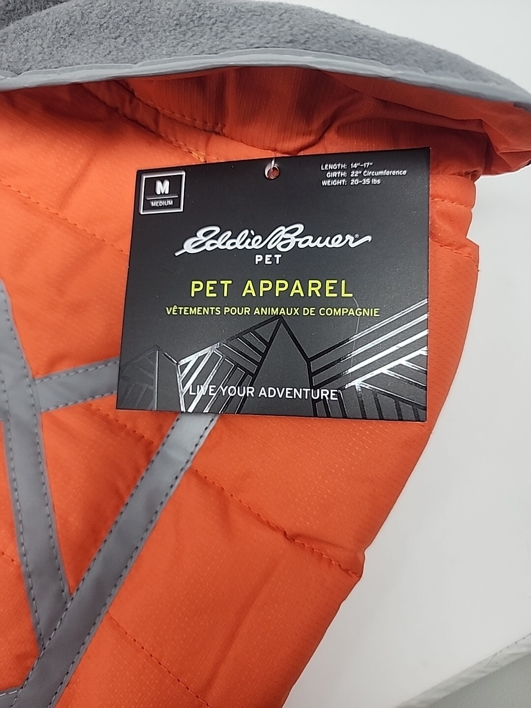 NWT Eddie Bauer Pet Apparel DOG Jacket Fleece Cold Winter Coat MEDIUM 20-35lbs.