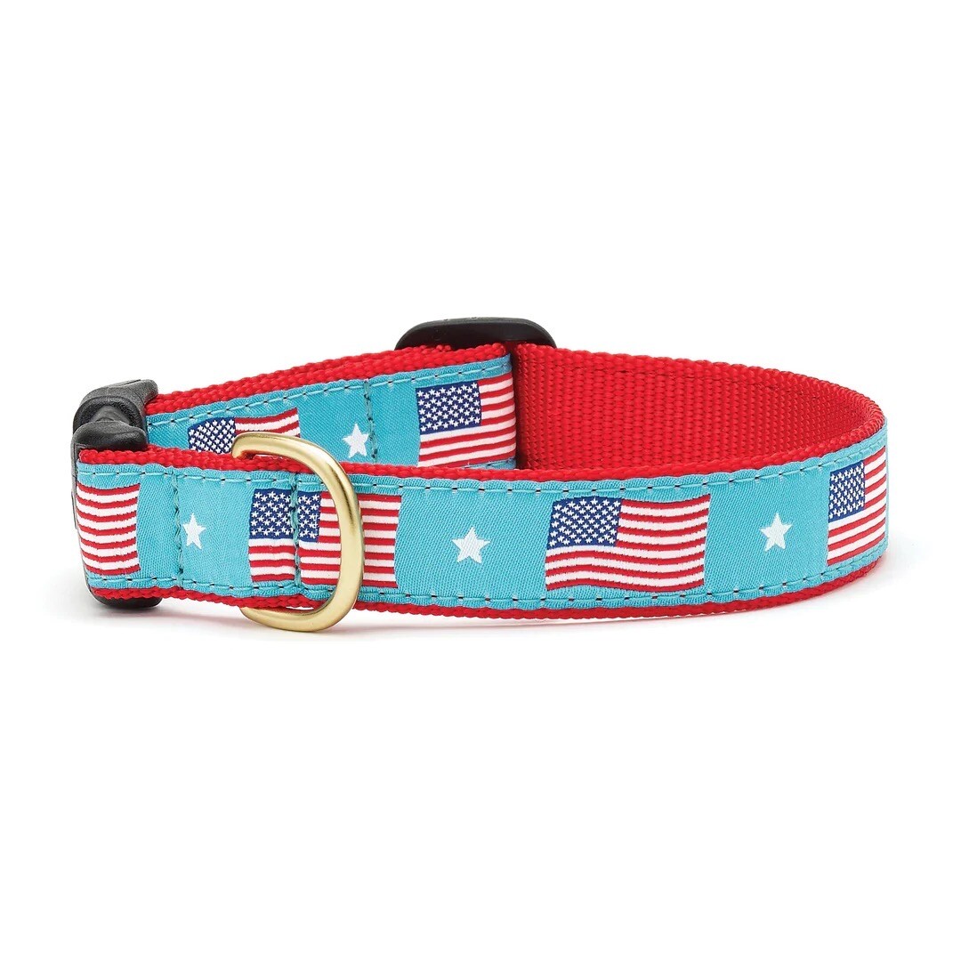 Up Country Dog Collar Made In USA Adjustable Flag Day Patriotic XS S M L XL XXL