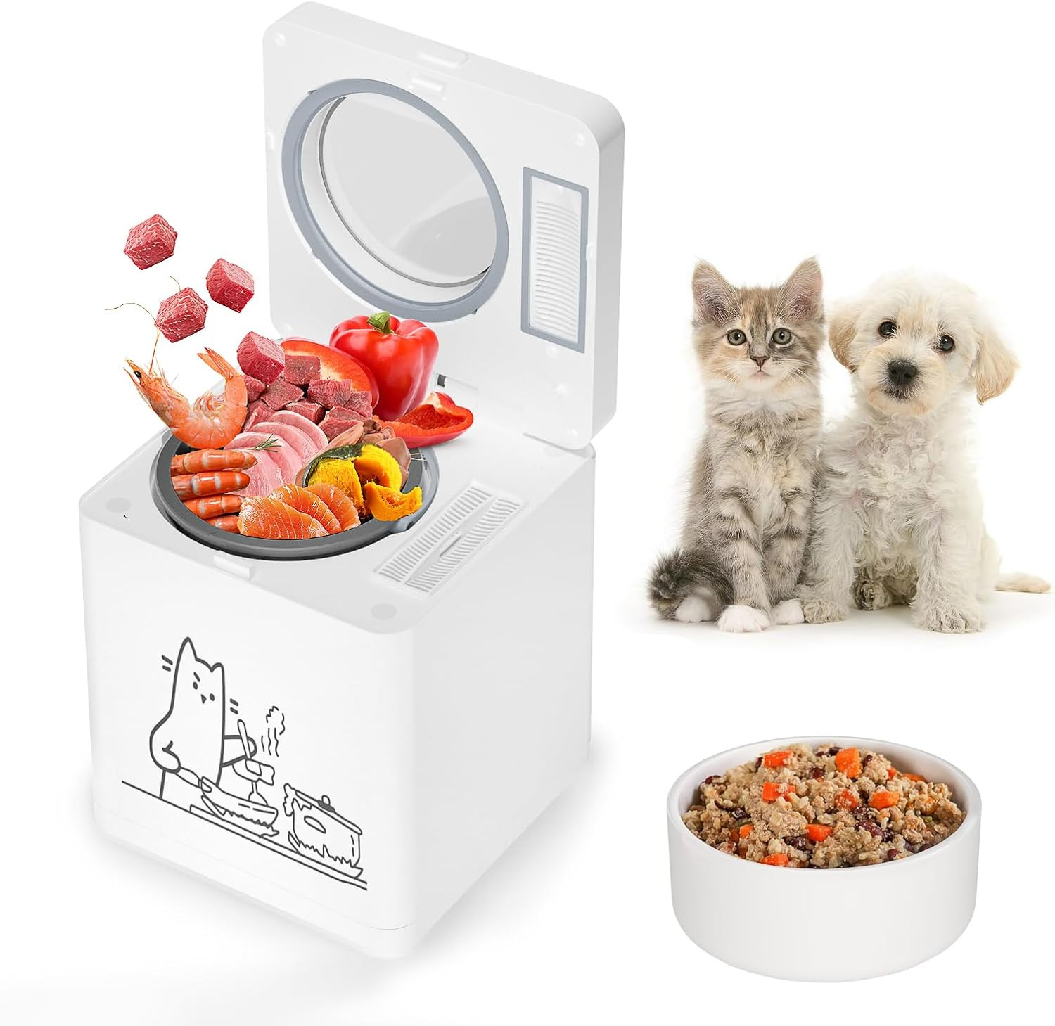 All-in-One Pet Fresh Food Maker: 5-in-1 Dog & Cat Multicooker