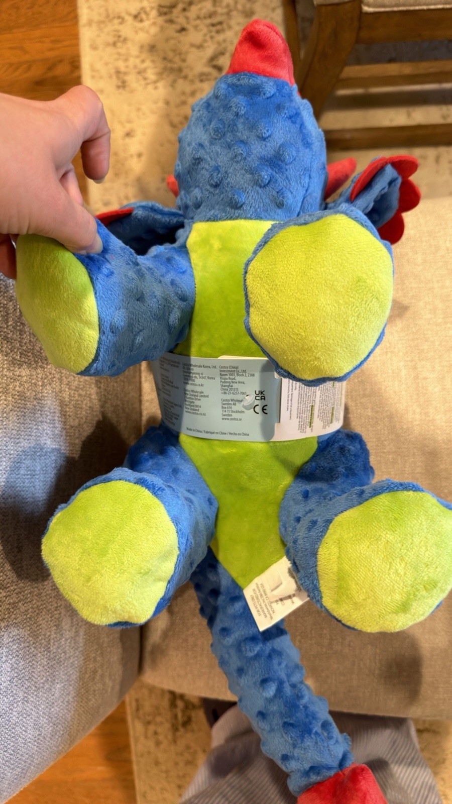 Go Dog Toy Triceratops Dinosaur with Chew Guard Technology blue dog toy New