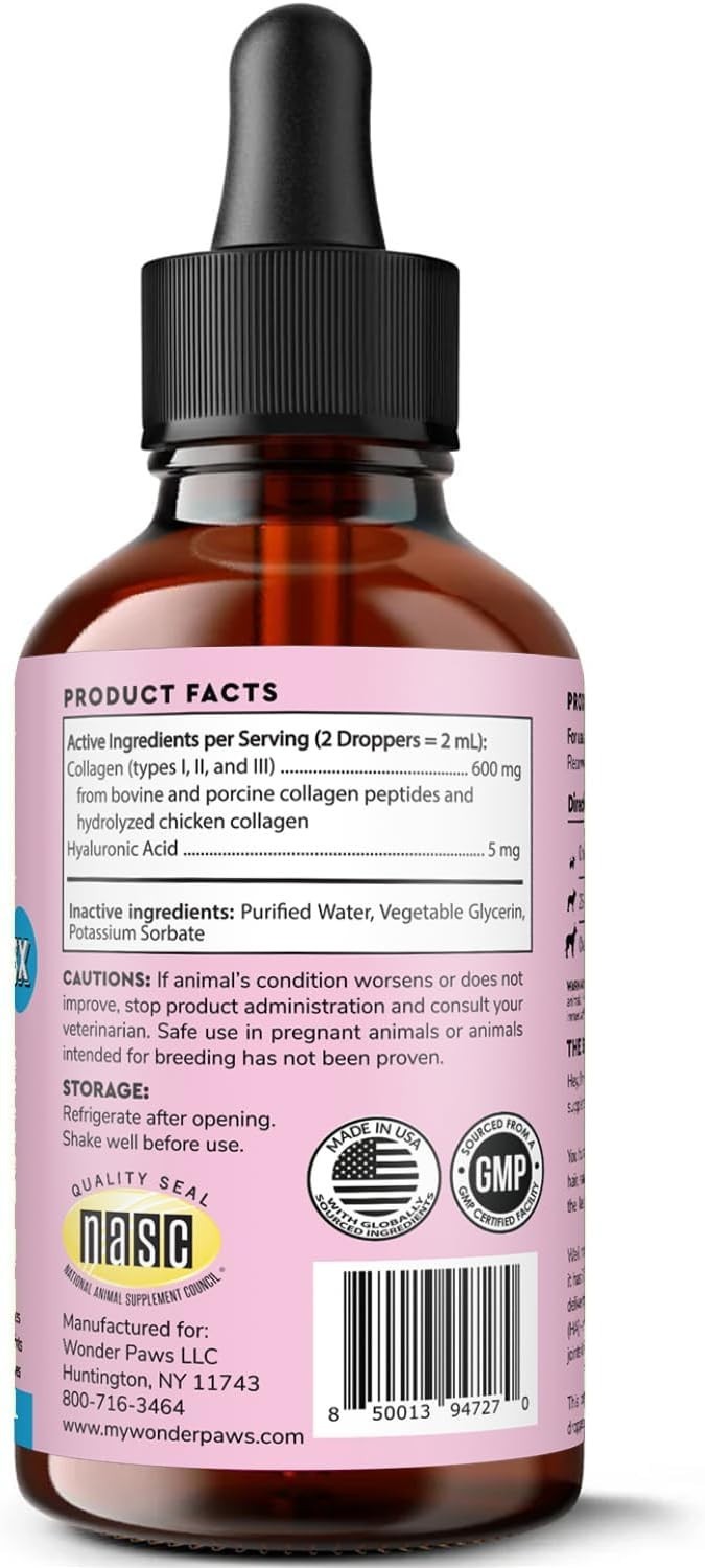 Premium Collagen for Dogs – Liquid Collagen for Dogs with Hyaluronic Acid – 4 oz