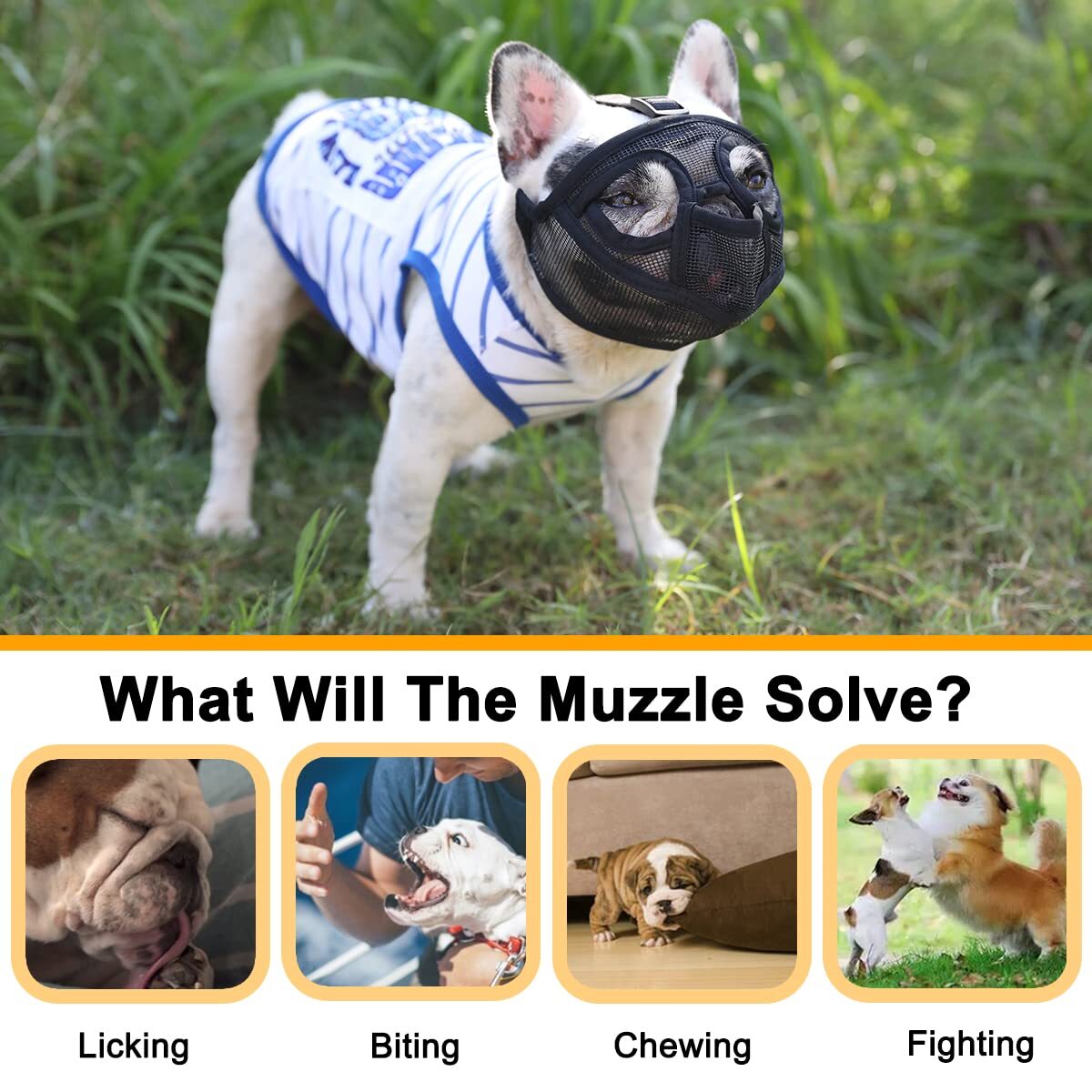 French Bulldog Muzzle, Short Snout Dog Muzzle for Shih Tzu English Bulldog, M…