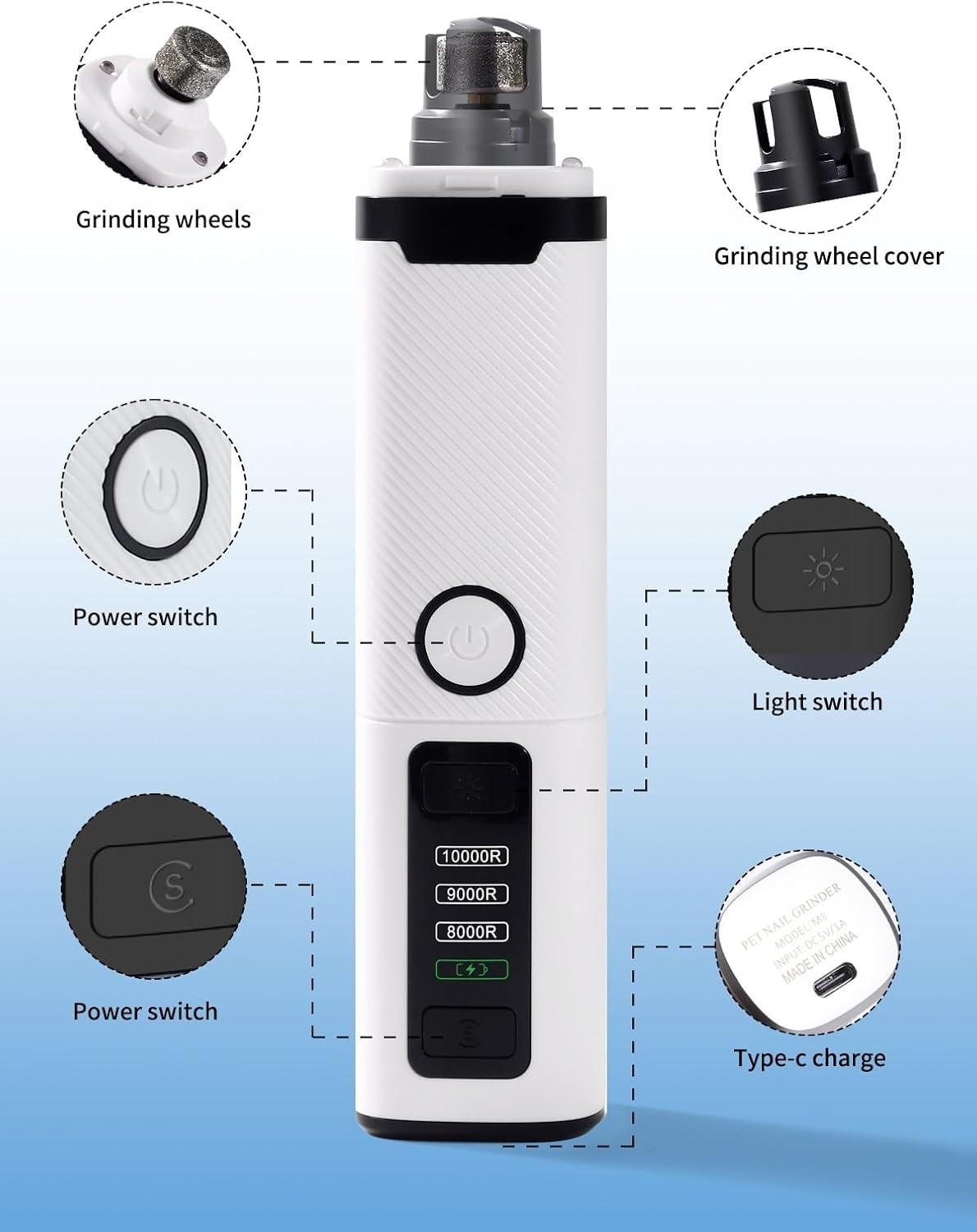 Upgraded Silent Groom Pro Nail Grinder Heusom Silent Grind Pro for Dogs Nail