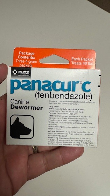 Set of 10 Panacur C 4gram Canine 40lbs Dewormer Treatment (30 packets) Exp:2027