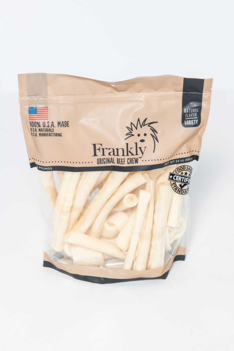 FRANKLY Variety Collagen Beef Chews DOG Bones Long Lasting 1 1/2 Pounds USA