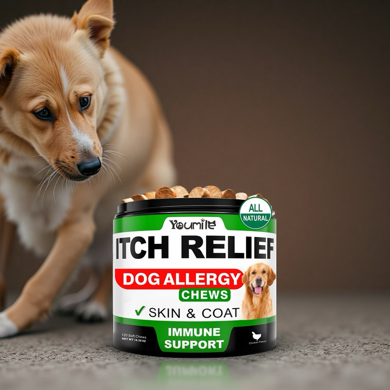 Dog Itch Relief Allergy Chews, Dog Itching, Used for healithy Support+Gut Health