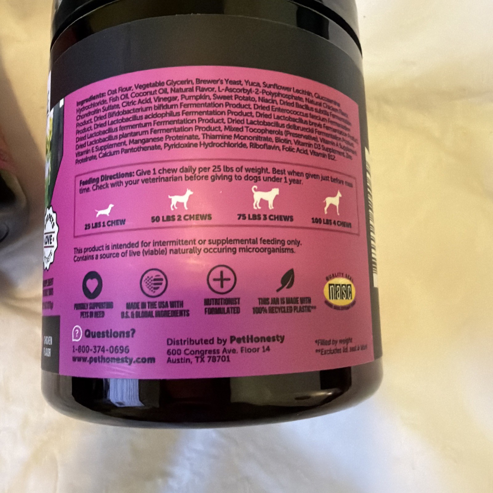 (BUNDLE X2) Pet Honesty Multivitamin 10 in 1 Probiotics – 90ct EX 03 & 05/2027