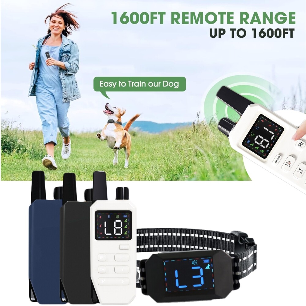 2800 FT Remote Dog Shock Collar Training Rechargeable Waterproof LCD Pet Trainer