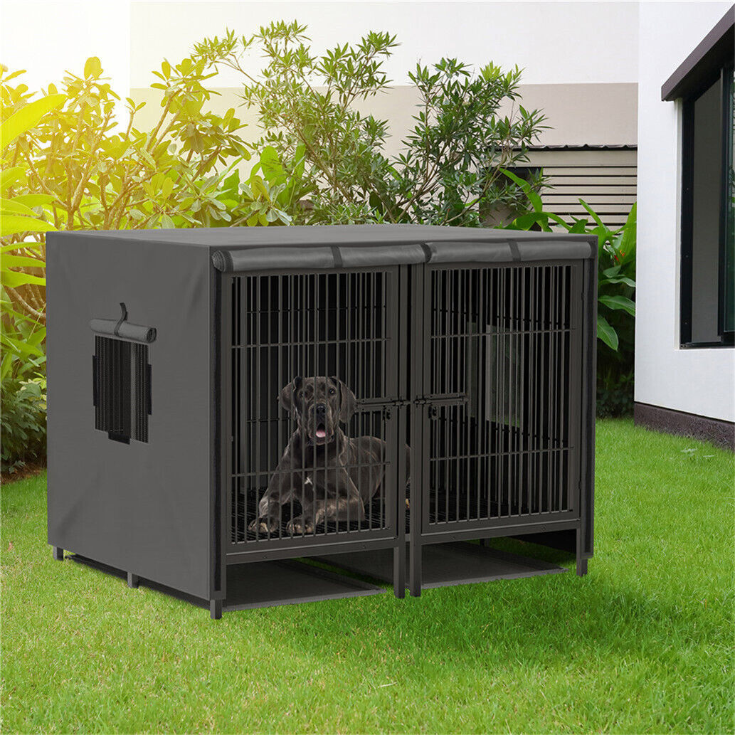 XXXL Giant Premium Dog Crate Cage Pet Kennel Divider Playpen Dual Door & Tray