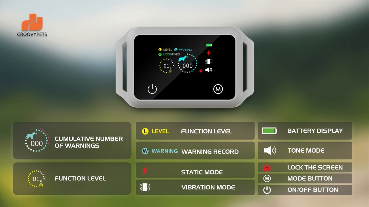Touchscreen Automatic Anti bark Dog Collar Intelligent Safe Humane Waterproof