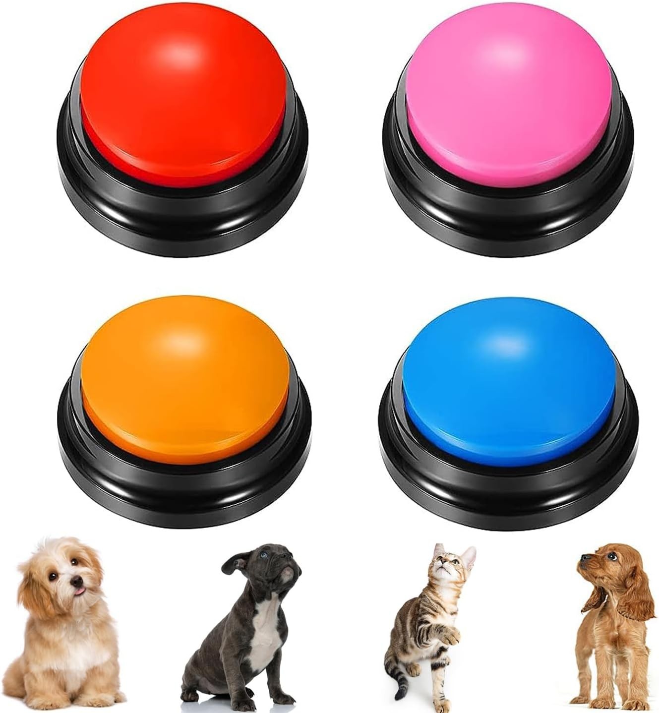 Voice Recording Button 4 Color, Dog Buttons for Communication Pet Training Bu
