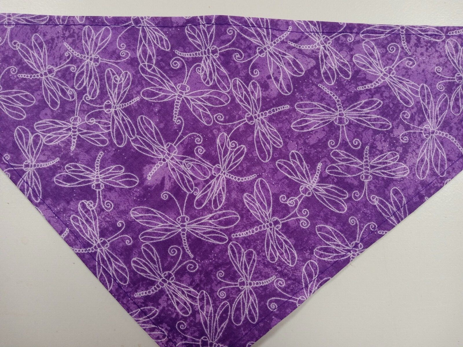 Dog Bandana/Scarf, Tie On, Purple, Dragonflies, S, M, L