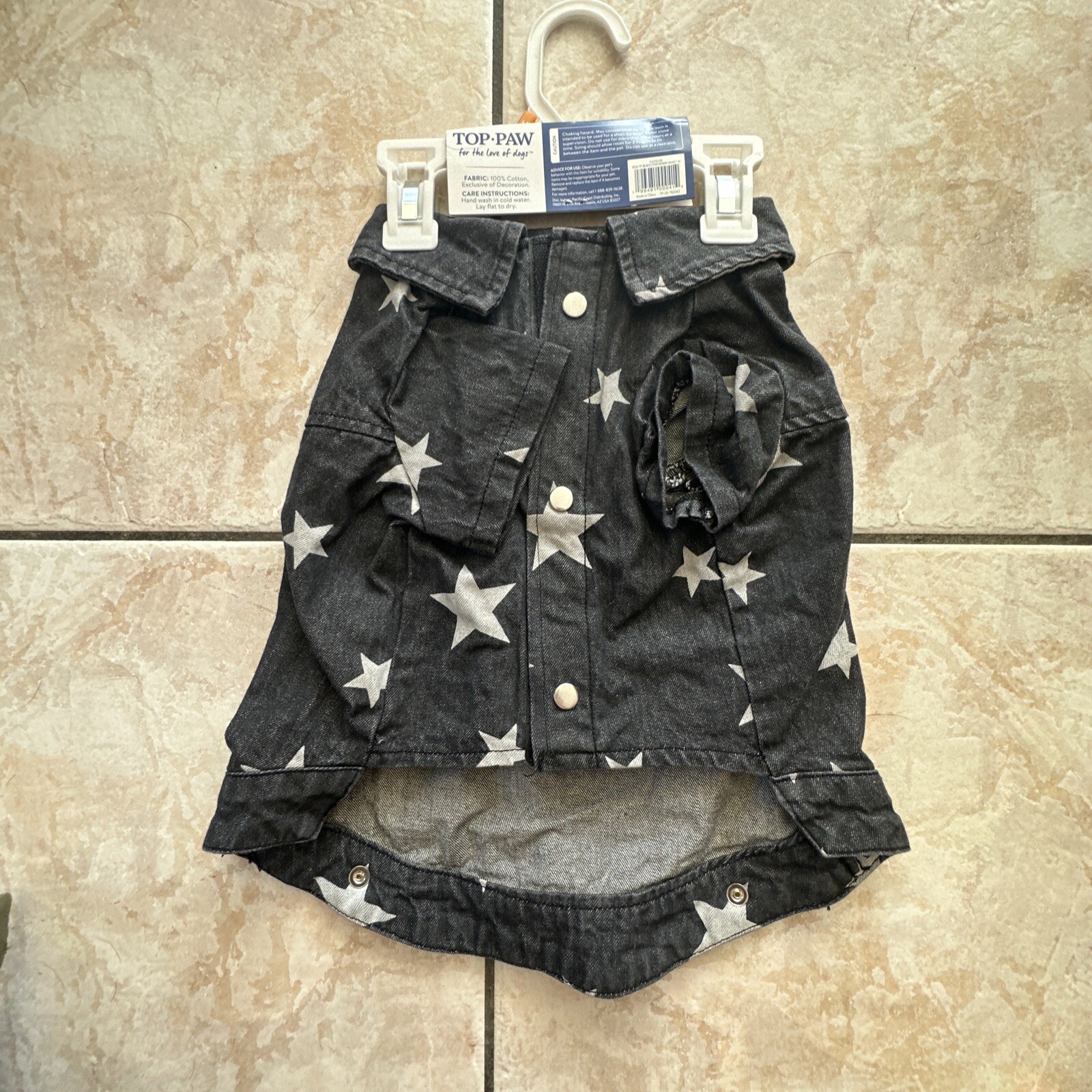 Top Paw Brand Dog Denim Jacket Short Sleeve Medium