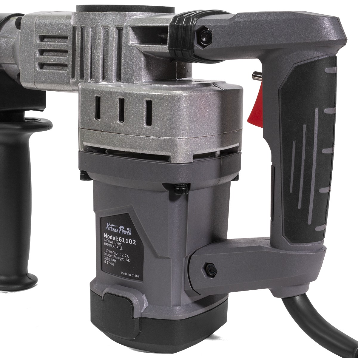 3800BPM 1-1/2″ Electric Demolition Jack Hammer Concrete Breaker W/ Hex Chisels
