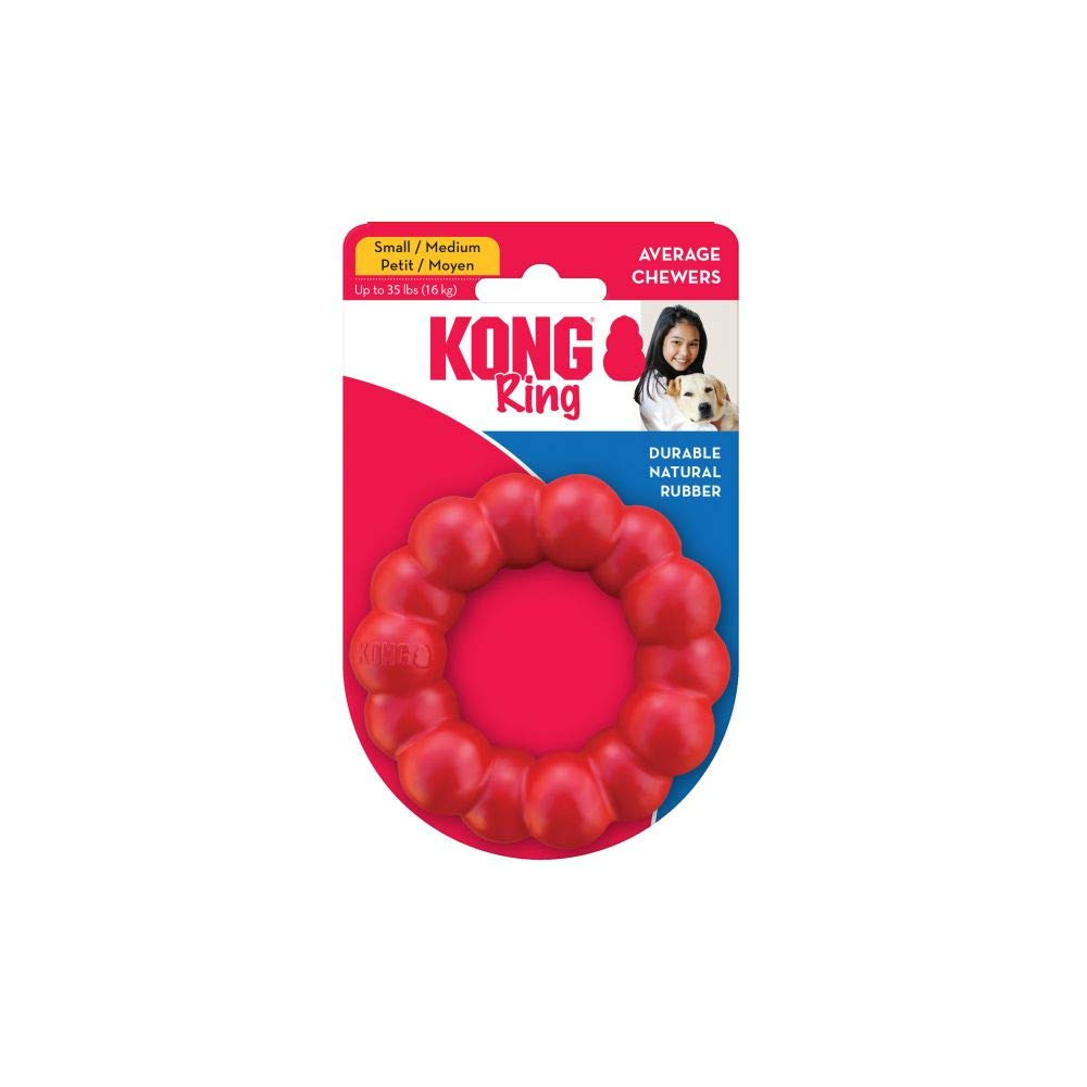 KONG Red Rubber Ring Dog Chew Toy Durable Pet Playtime Essential 1 Pack
