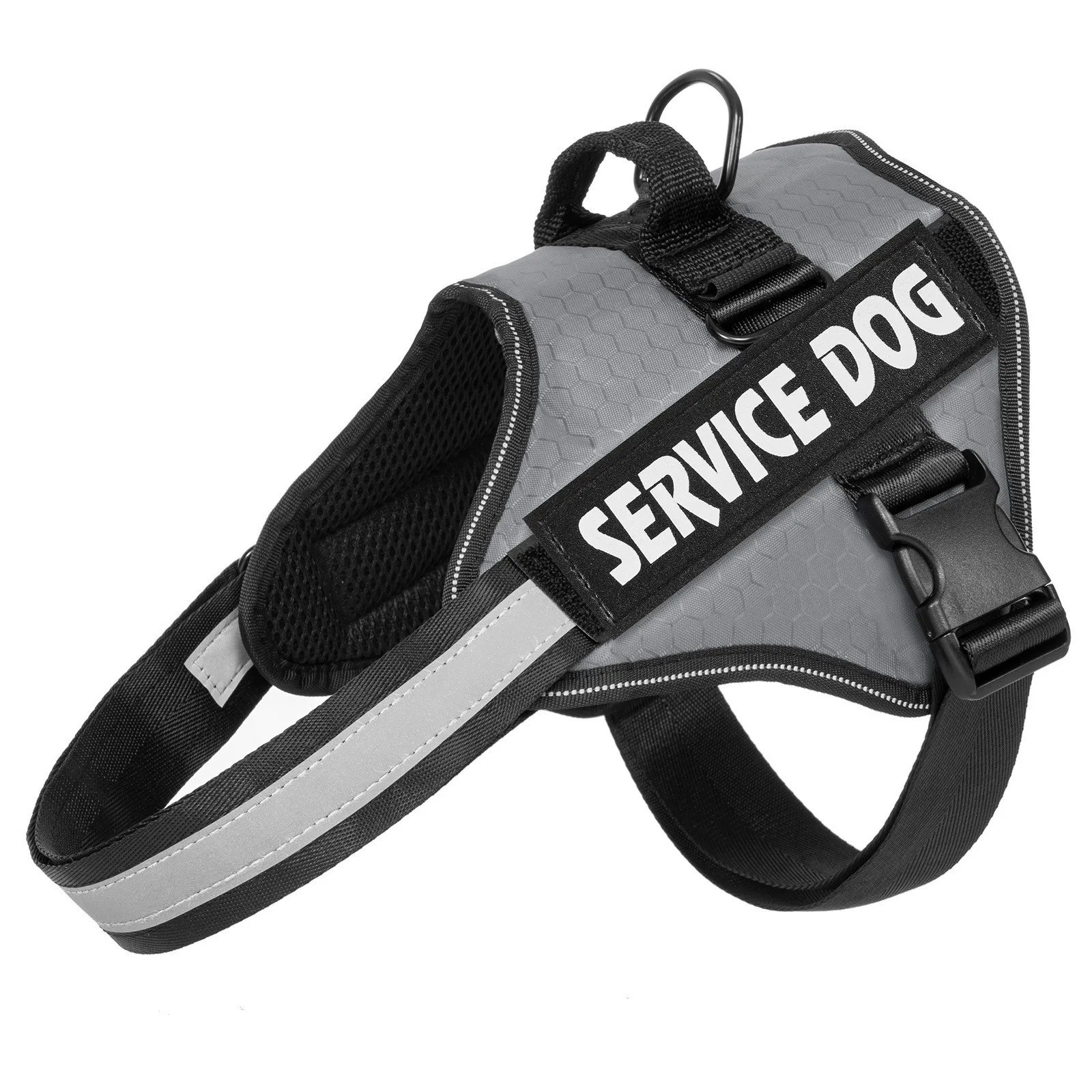 Reflective Service Dog Vest Harness, Woven Nylon with Adjustable Straps XS-XXL