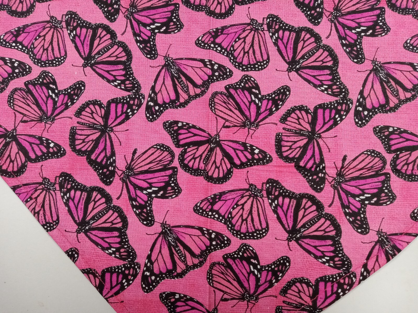 Dog Bandana/Scarf, Tie On, Monarch, Butterflies, Pink, M, L