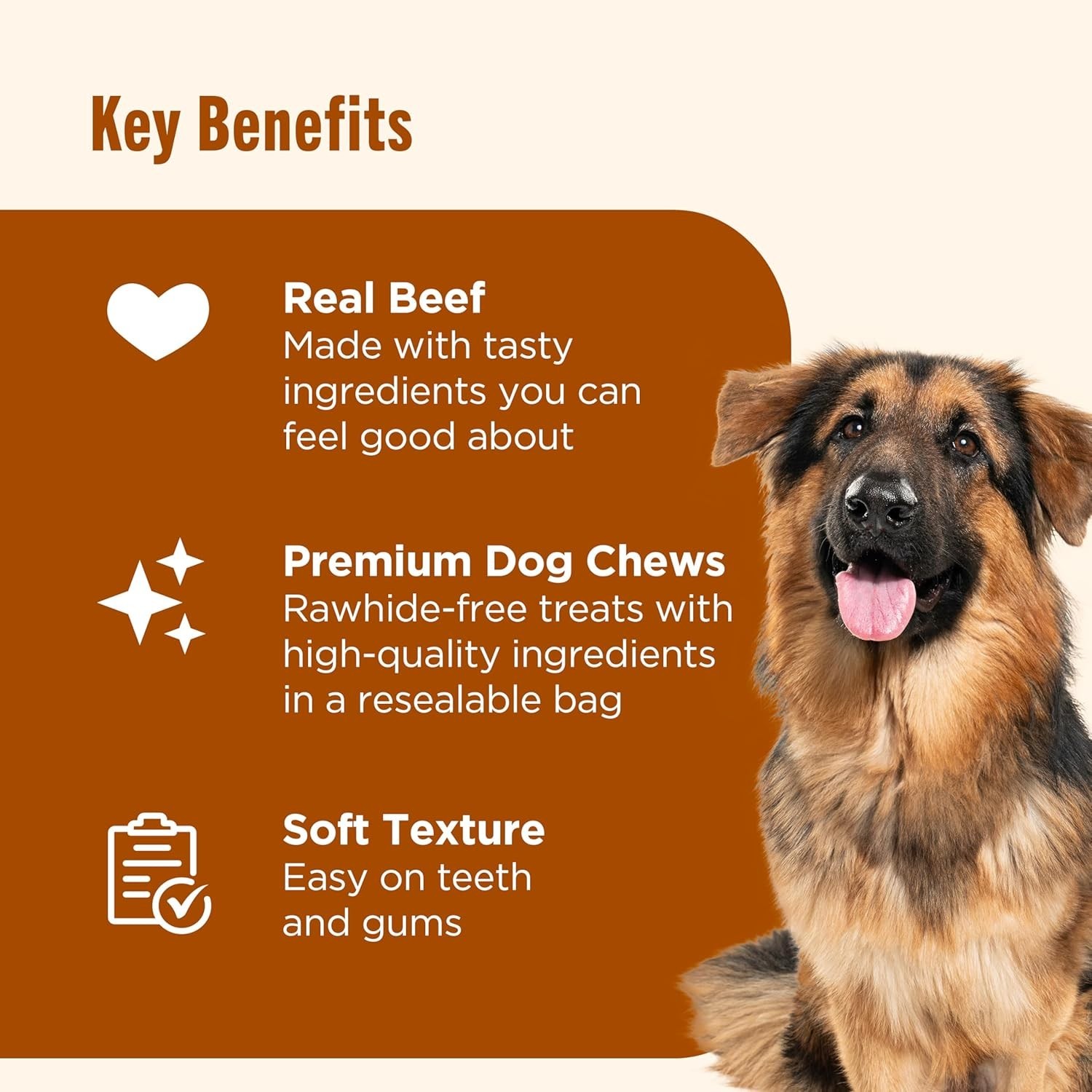 Nutrish Soup Bones Premium Dog Chews with Real Beef and Barley, 6 Chews.