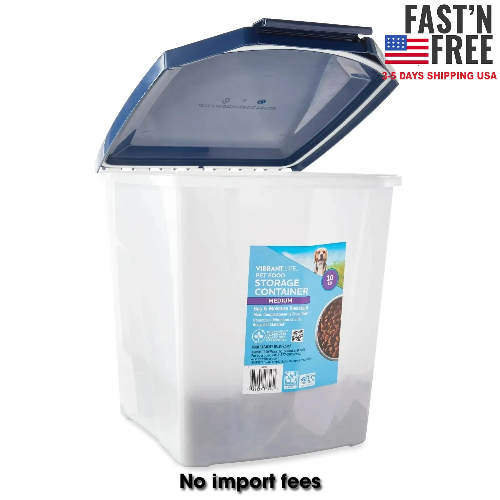 Vibrant Life Dog Food Container, Medium, 10-lb Capacity