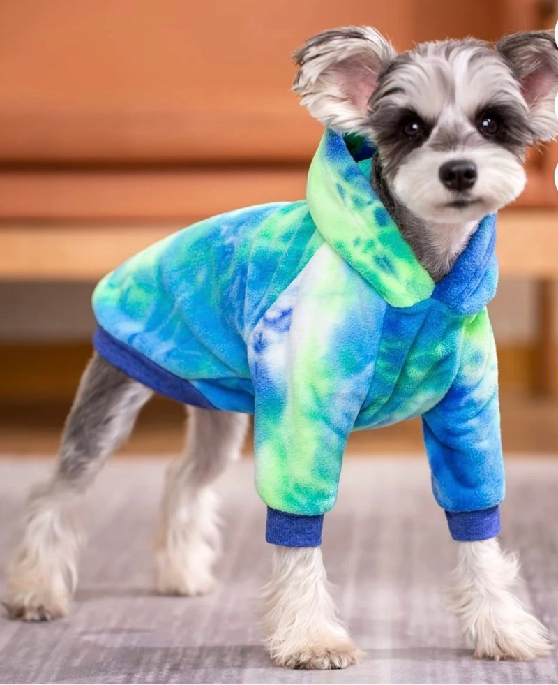 BT Bear Dog Hoodie, Tie-dyed Fashions Dogs Fleece Hoodies Pet Sweatshirt