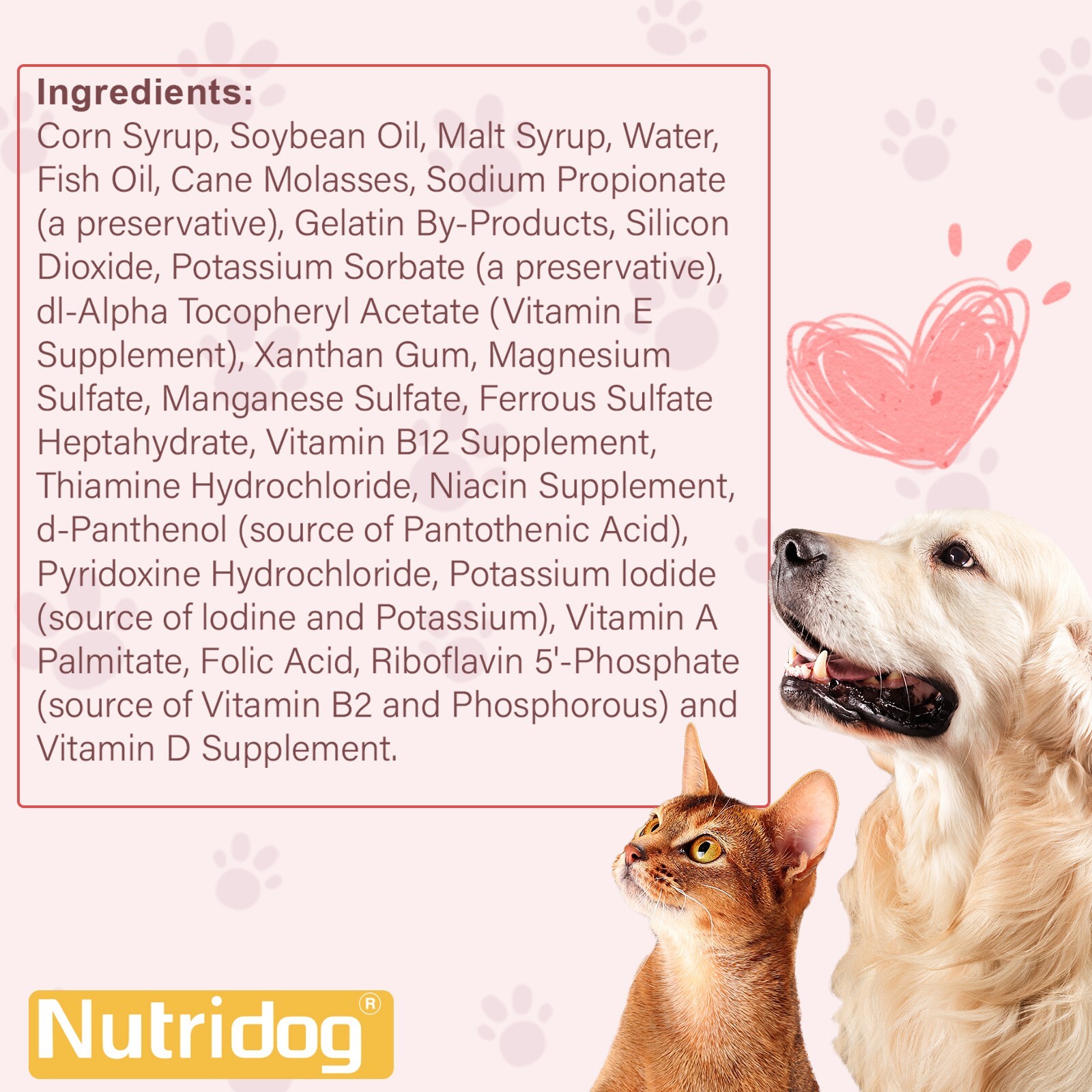 High Calorie Nutritional Gel for Cats and Dogs with Vitamin D for All Breeds