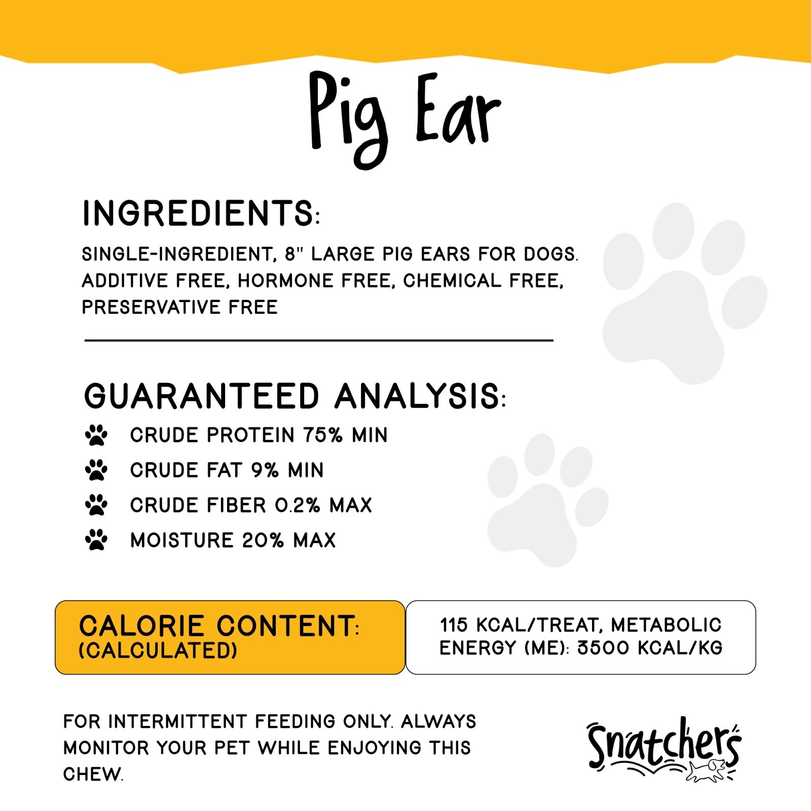 Jumbo All-Natural Pig Ear Dog Chews, Healthy Long-Lasting Pork Treat