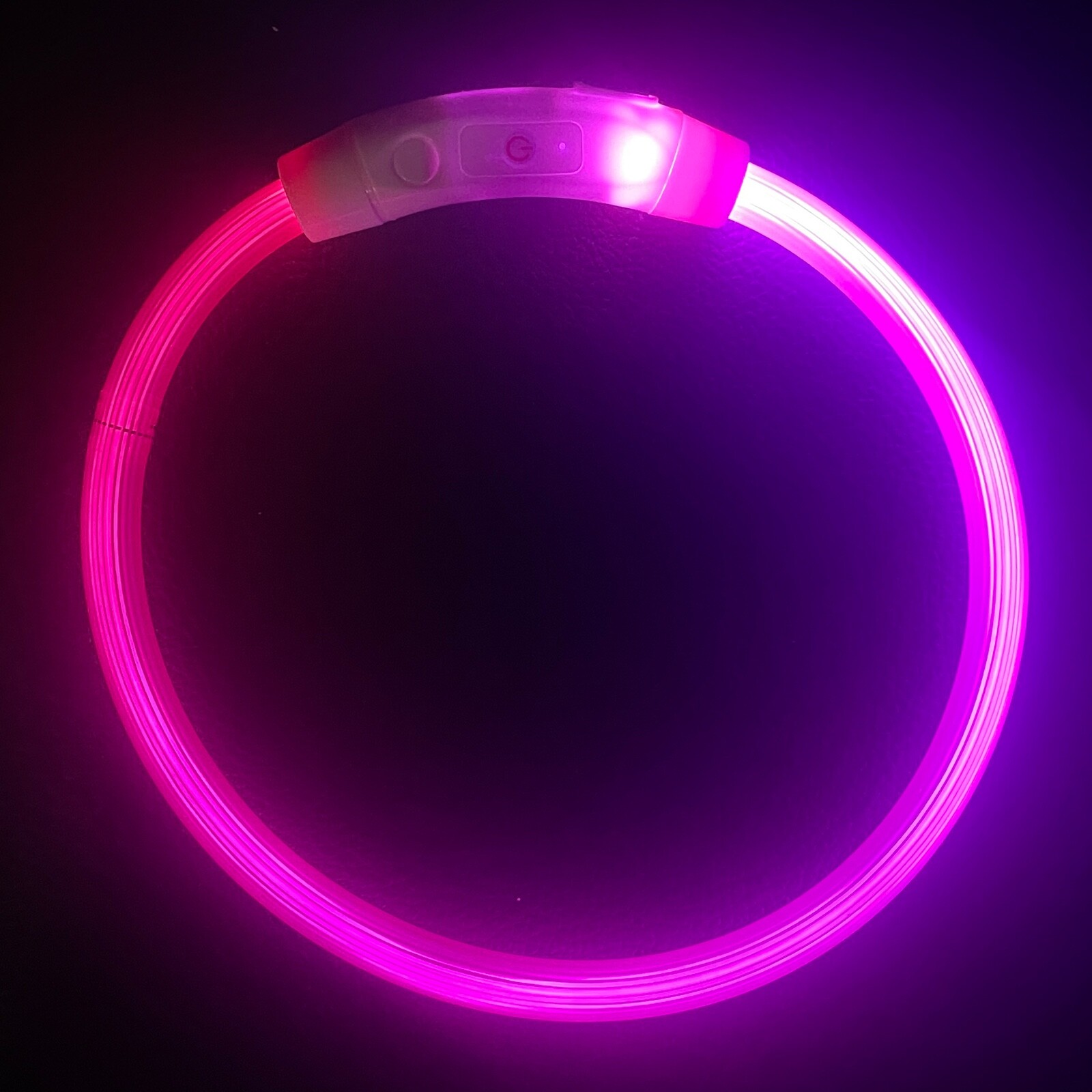 LED Dog Collar (One Size Fits All) USB Rechargeable Light Up Dog Night Safety