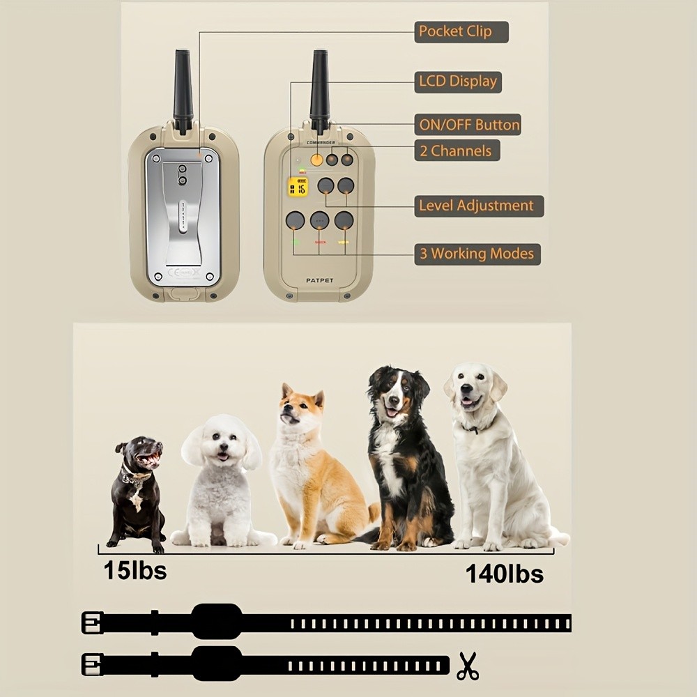 2in1 Dog Shock Collar Training w/ Remote 1/2 Mile IPX7 Waterproof Electric US