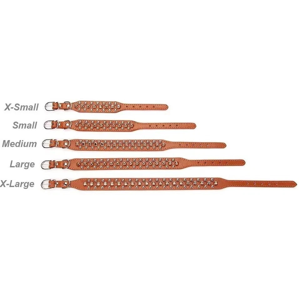 Spiked Studded Dog Collar Rivet Adjustable PU Leather Pet XS S M L XL 8 Color