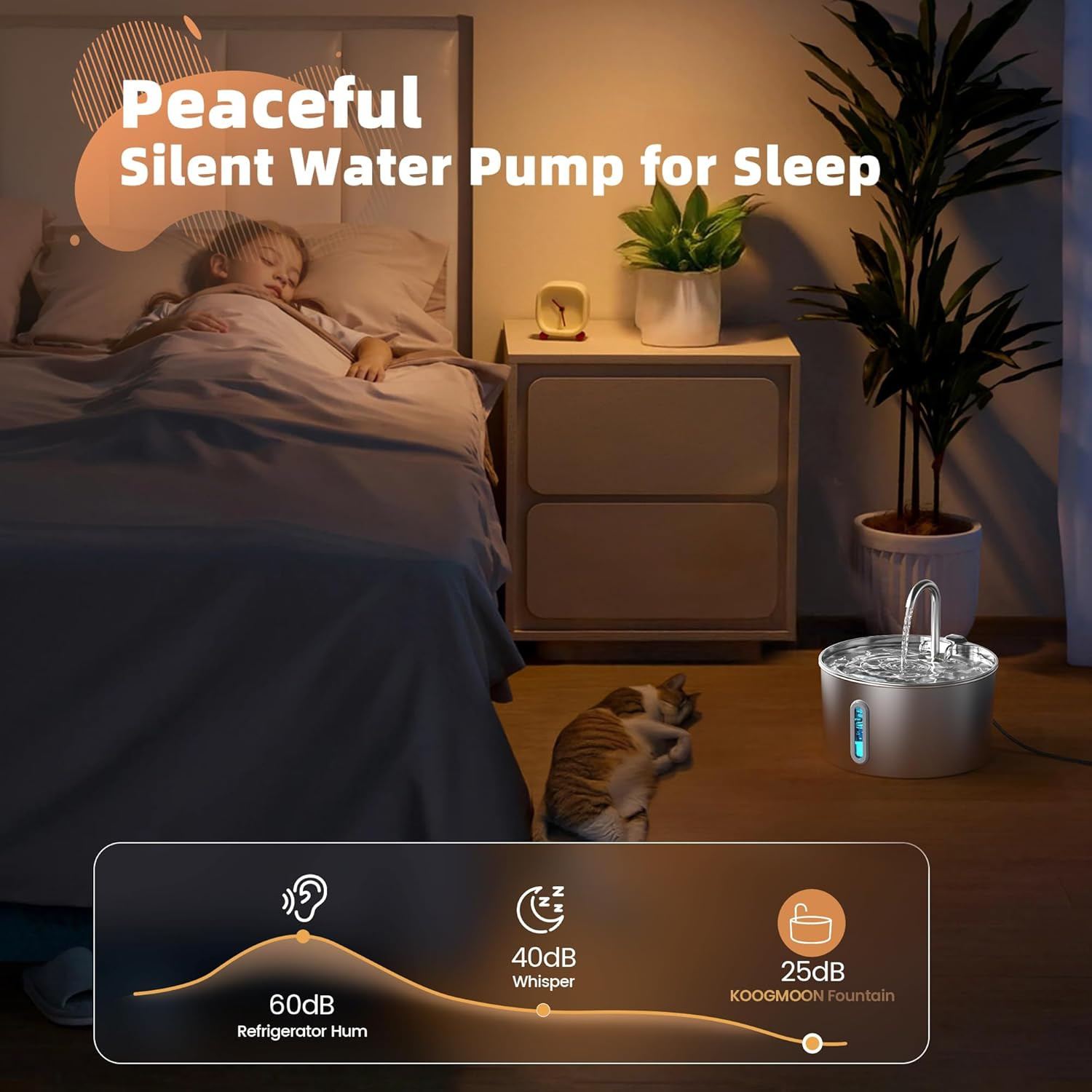 Cat Water Fountain Stainless Steel: Cat Fountain for Drinking – Automatic Pet Wa