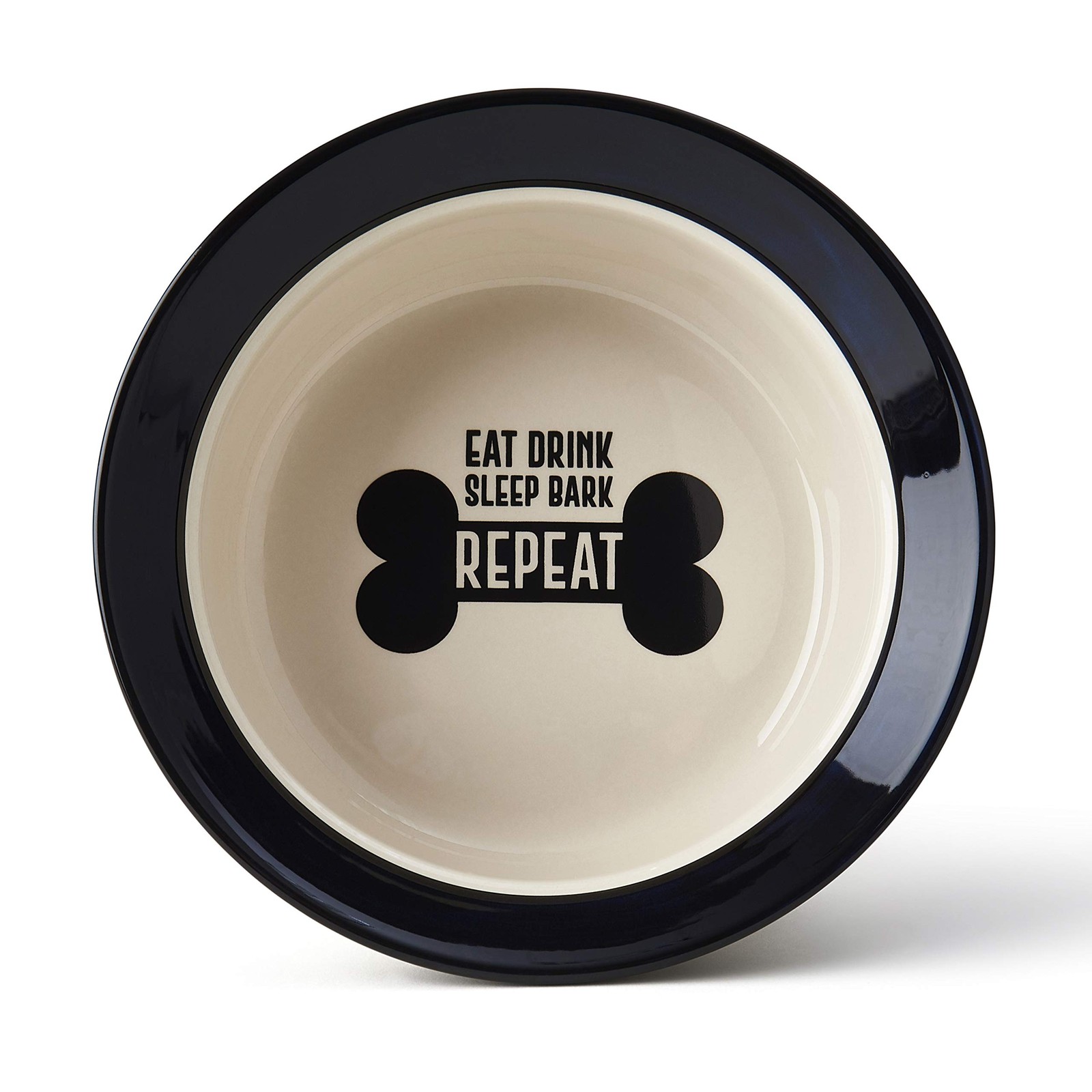 Dishwasher Safe Two-Tone Stoneware Dog Bowl 4-Cup for Medium and Large Pets