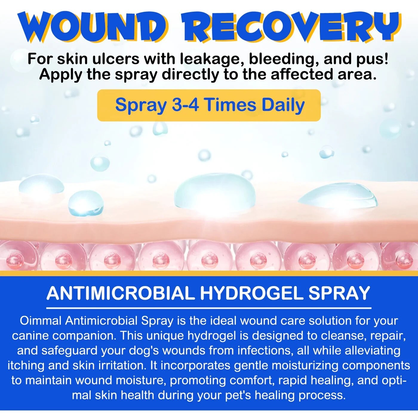 Wound Healing For Dogs Spray Skin Irritation & Itching Lower Infection Risk