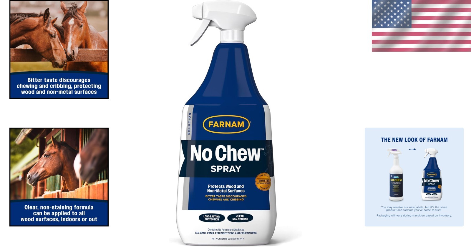 Bitter Tasting No Chew Spray – 32 Oz for Horses – Safe and Effective Protection