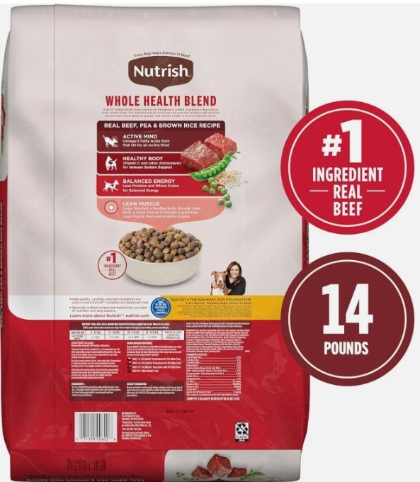 Rachael Ray Nutrish Real Beef, Pea, & Brown Rice Recipe Dry Dog Food 40-lb bag