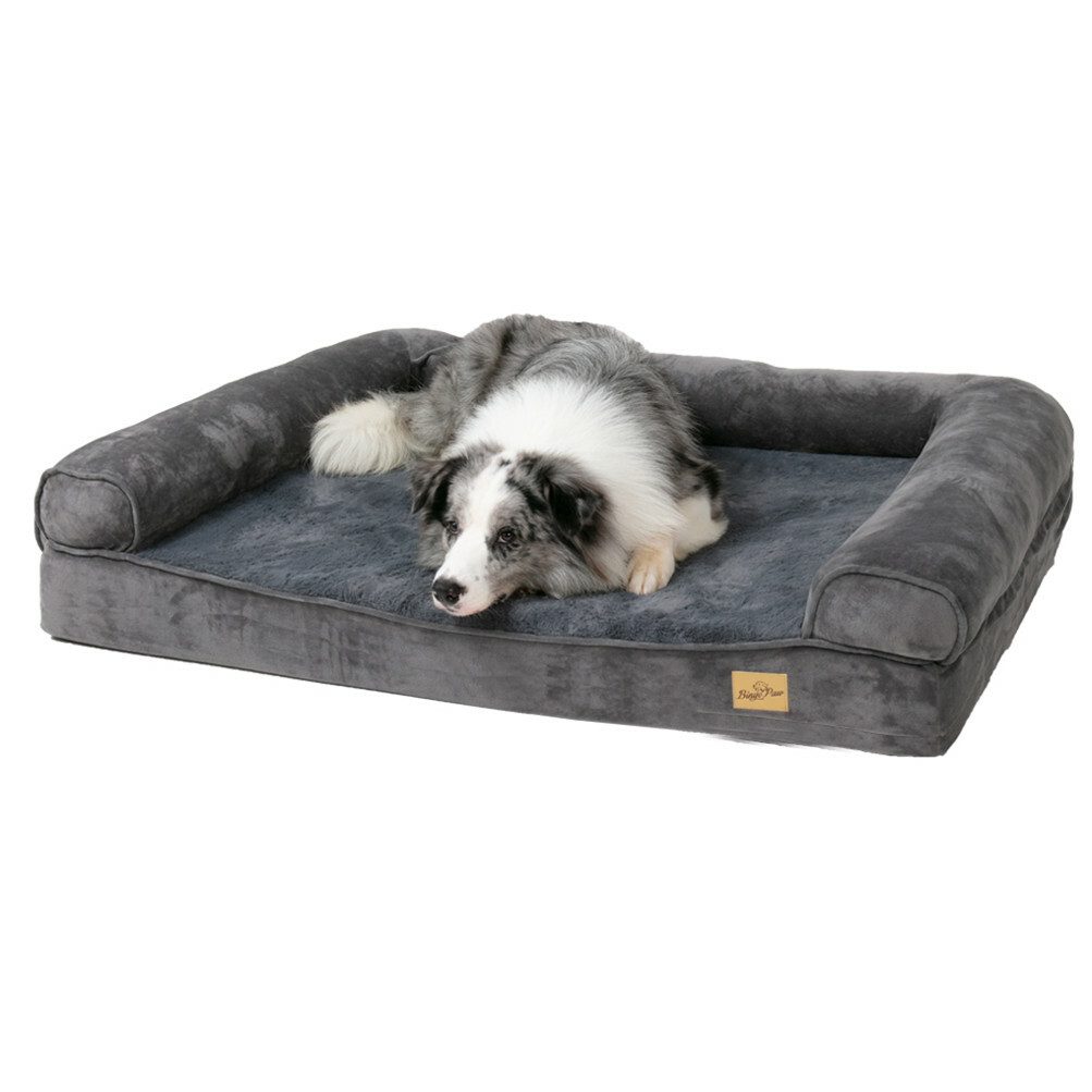 Jumbo Orthopedic Pet Dog Bed Extra Large Dog Bolster Sofa Bed Removable Cover XL
