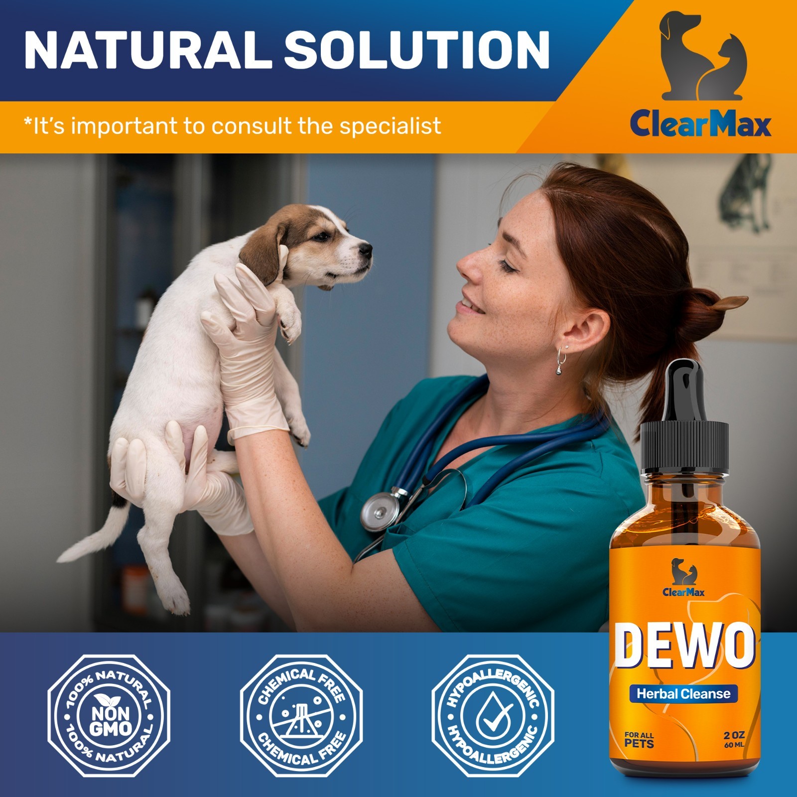 Liquid Dewormer for Dogs & Cats – Puppy & Kitten Safe – Pet Dewormer