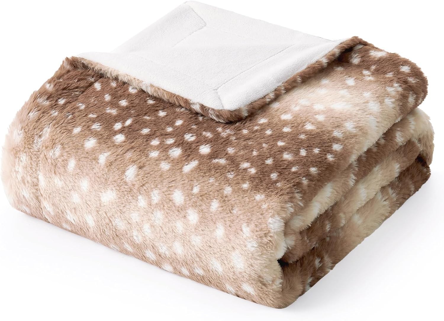 Faux Fur Blanket with Moose Print Waterproof Pet Blanket Size: 50×60 inches