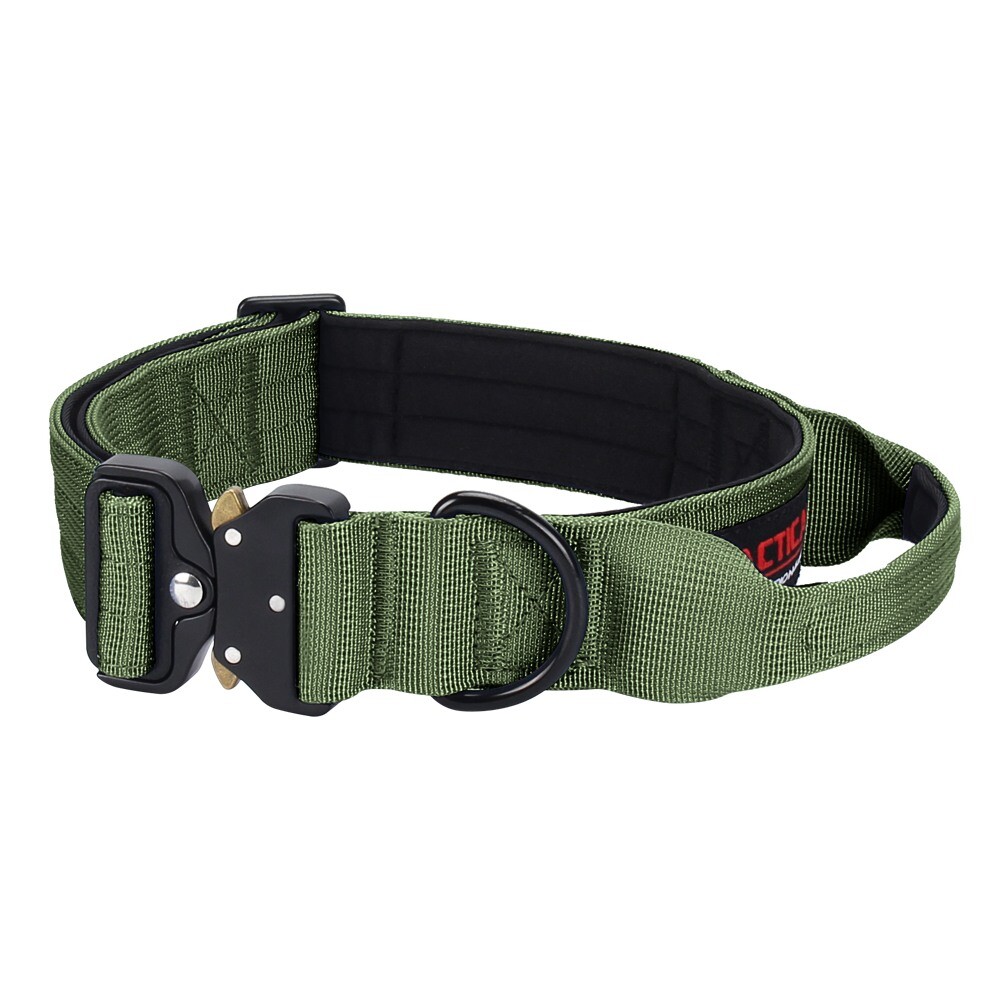 TSG Nylon Heavy Duty Dog Collar With Handle CanineTraining Walking