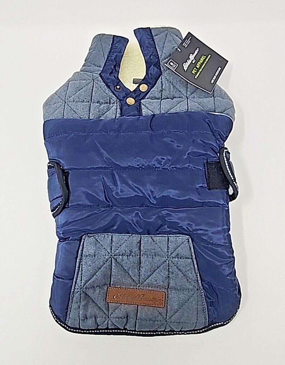 NWT Eddie Bauer Pet Apparel DOG Jacket Fleece Cold Winter Coat MEDIUM 20-35lbs.