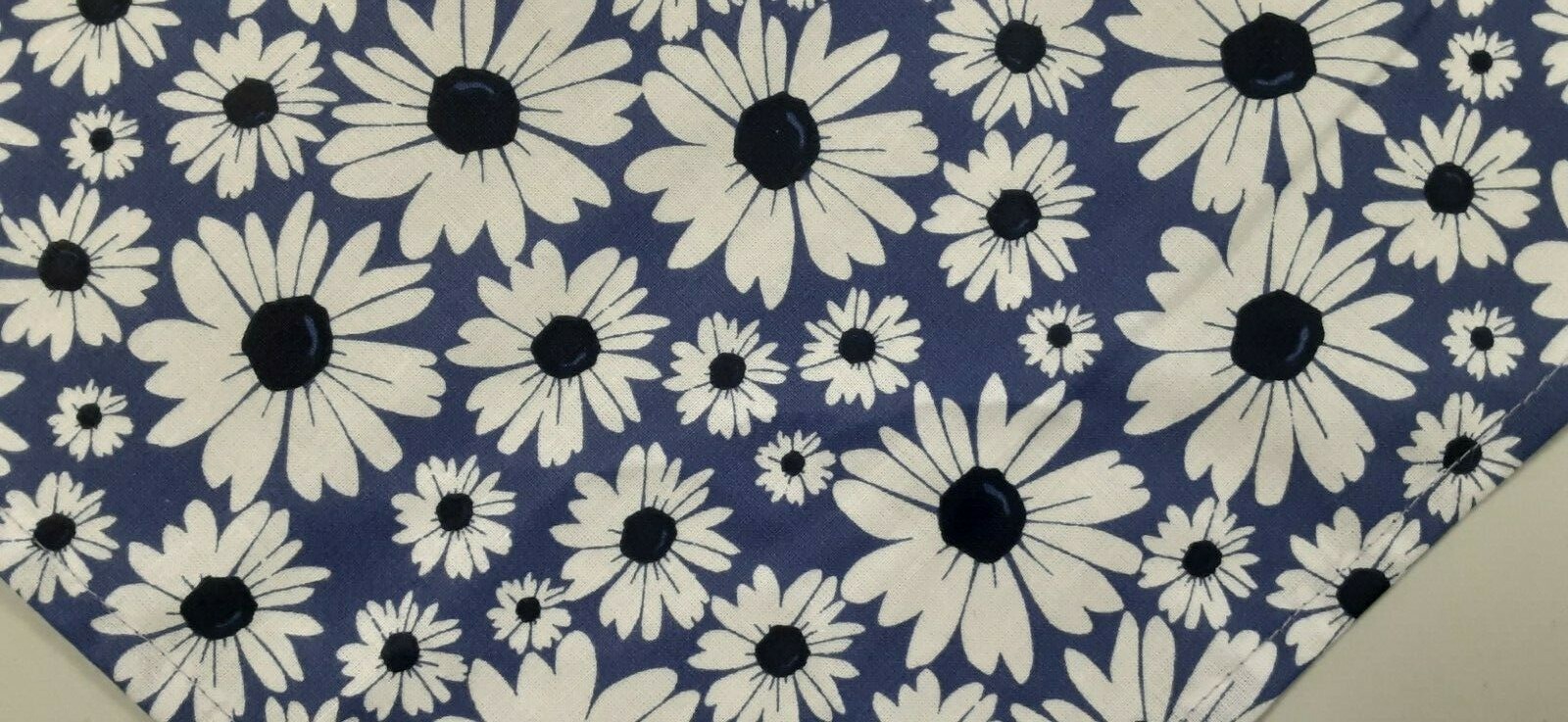 Dog Bandana/Scarf, Tie On, Blue Violet, White Daisies XS,S,M, L